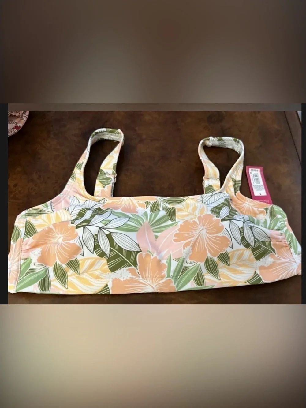 Xhilaration Palm Floral Swimsuit Bandeau Top Size 0X